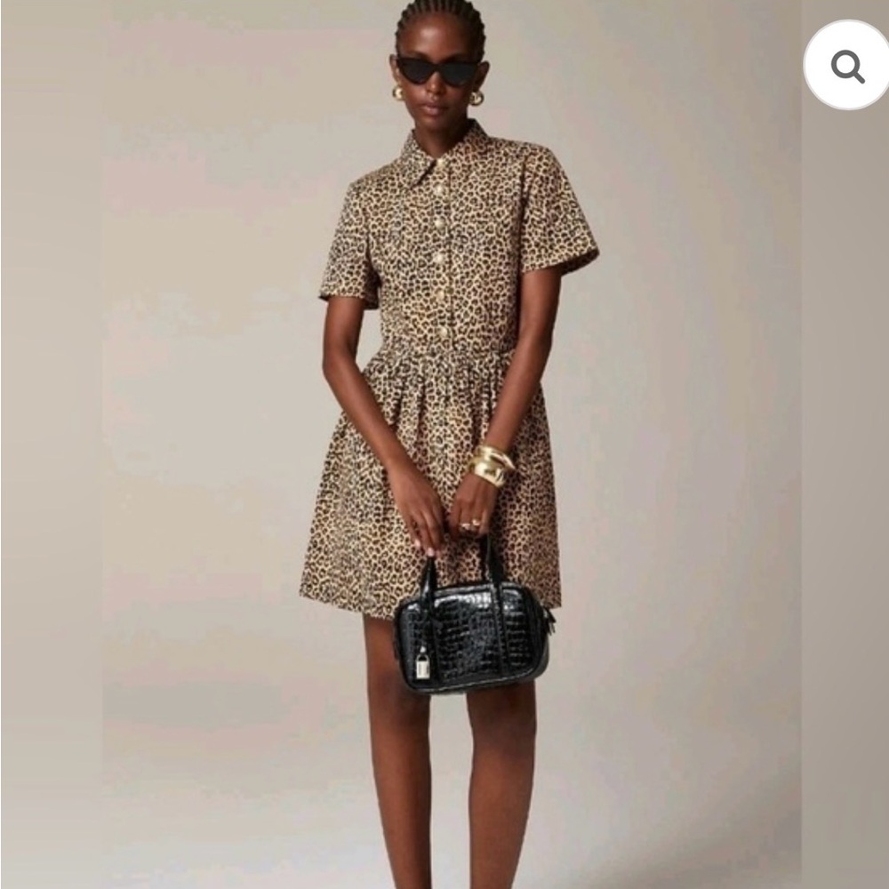 J. Crew Brown Leopard Mini Dress